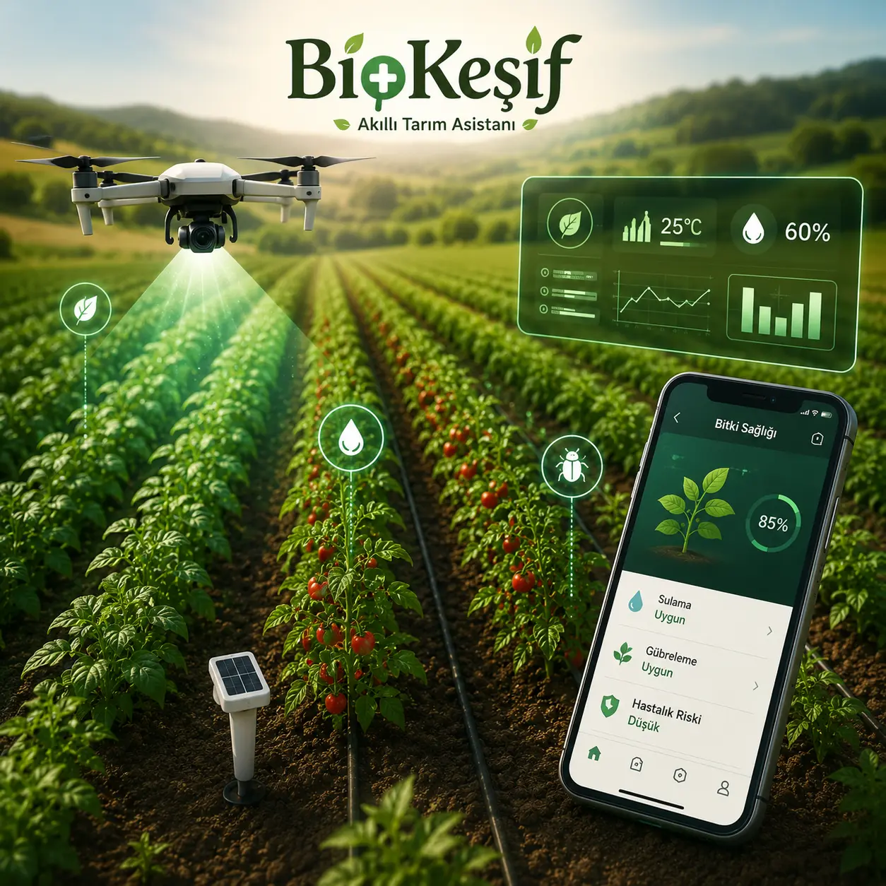 BioKeşif Tarımda Sensör ve IoT Teknolojileri teknik rehberi kapak görseli.